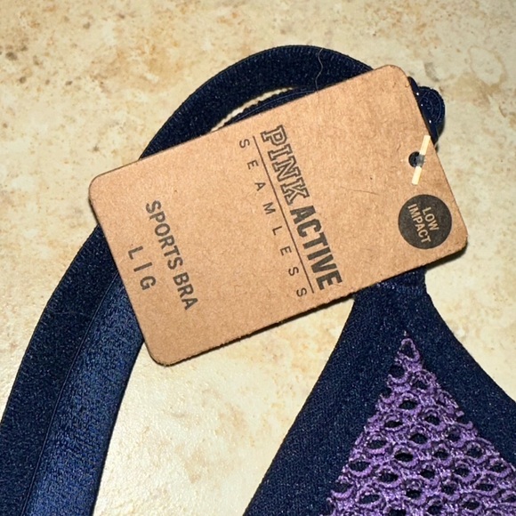 Purple Sports Bra (PINK) - Picture 3 of 6